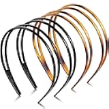 4 Pieces Plastic Headband Double Row Teeth Comb Headbands for Women Hairbands DIY 90s Hoop Non Slip Christmas Accessory Gift for Girl Daily Dating 5mm Decorations(Black, Brown)