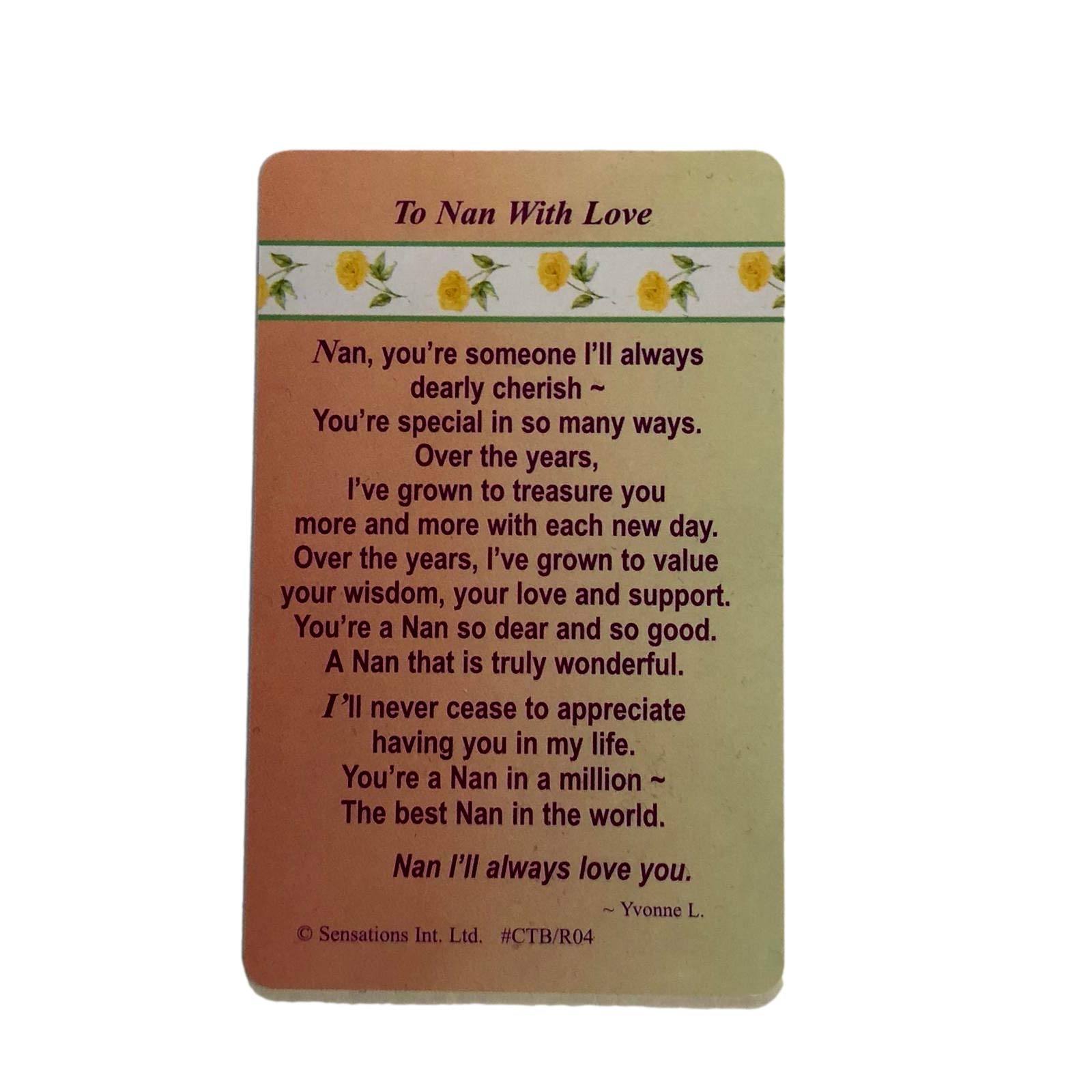 Shop Inc Brown To Nan With Love .Wallet Card (Sentimental Keepsake Wallet/Purse Card)