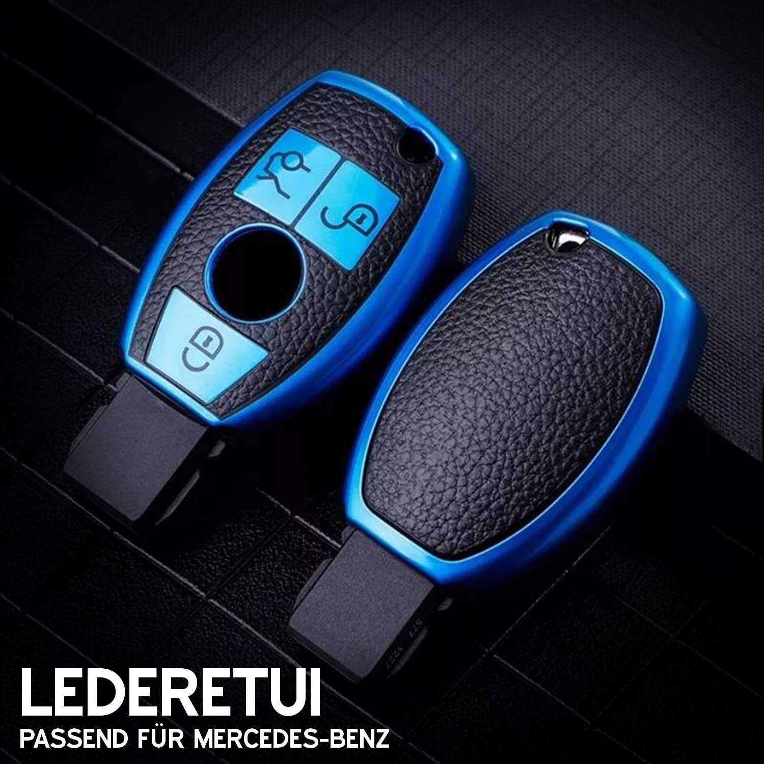 Cover Clé TPU Coquille Pour Mercedes Classe A B C E Bleu Housse