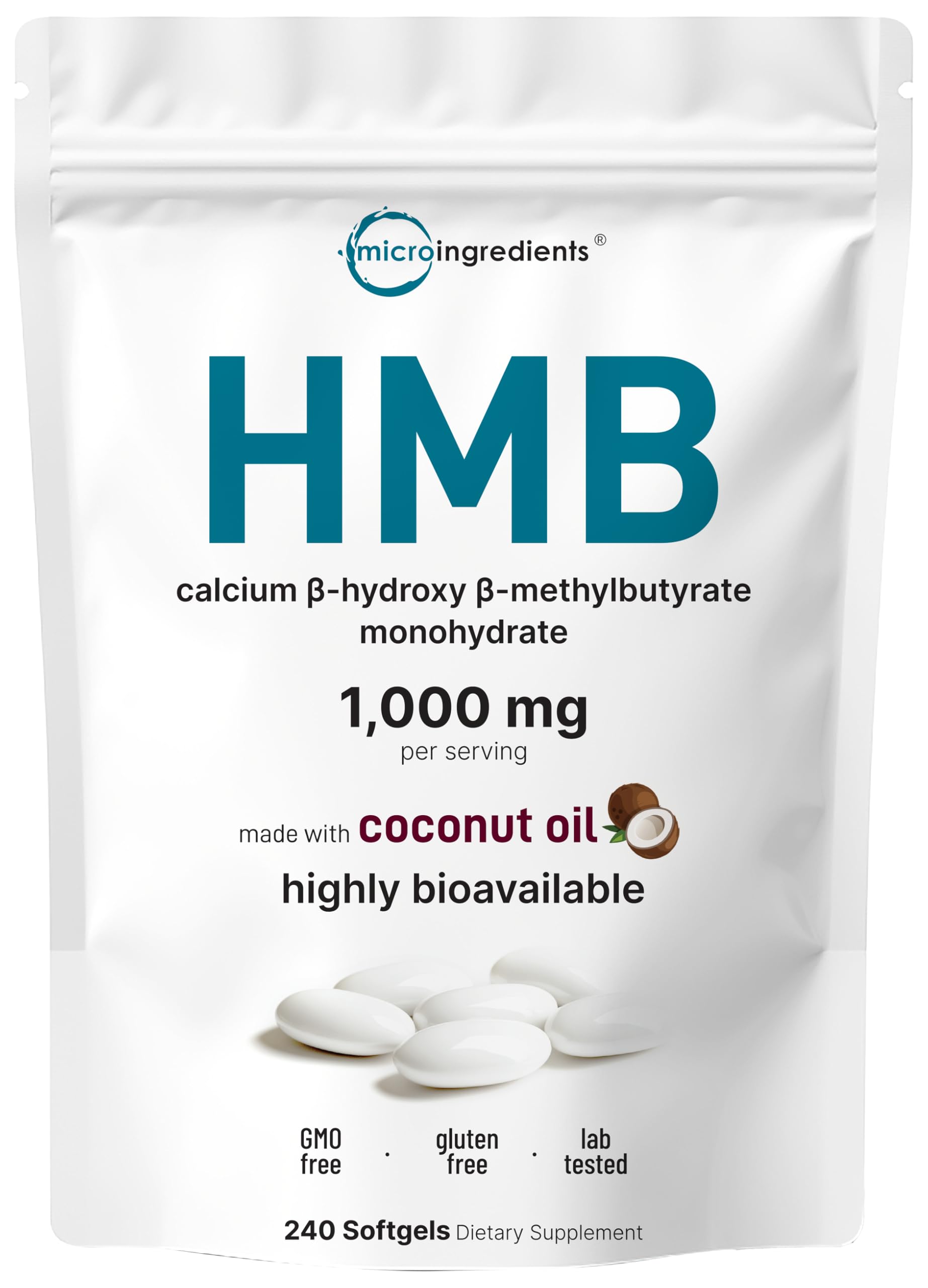 ダイエット食品 FIRA MUSCLE SUPPLEMENT HMB Amazon.com: HMB 1,000mg | 240 Softgels with Coconut Oil | Highly