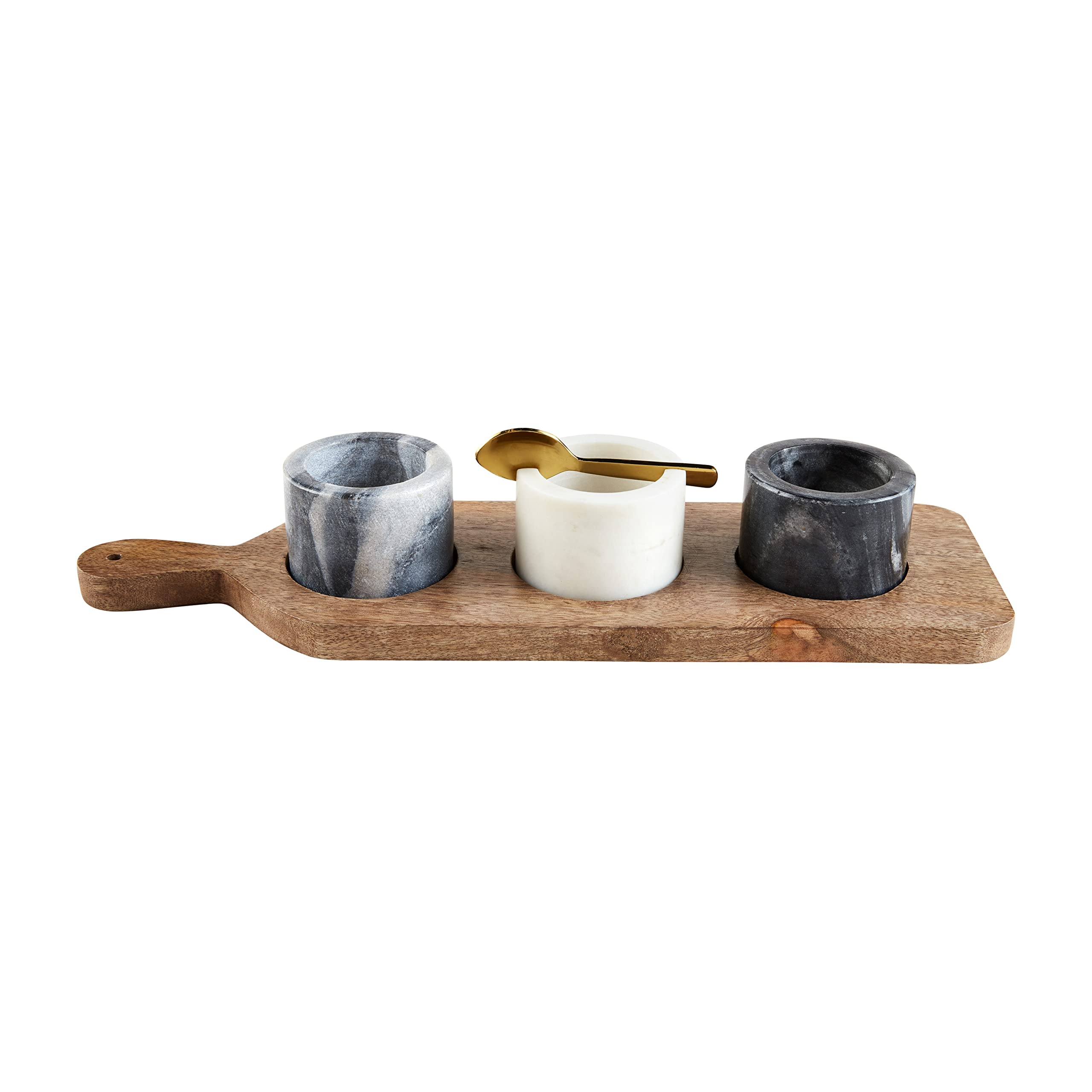 Bol en marbre noir Mud Pie avec plateau : l'élégance d'une planche de service chic