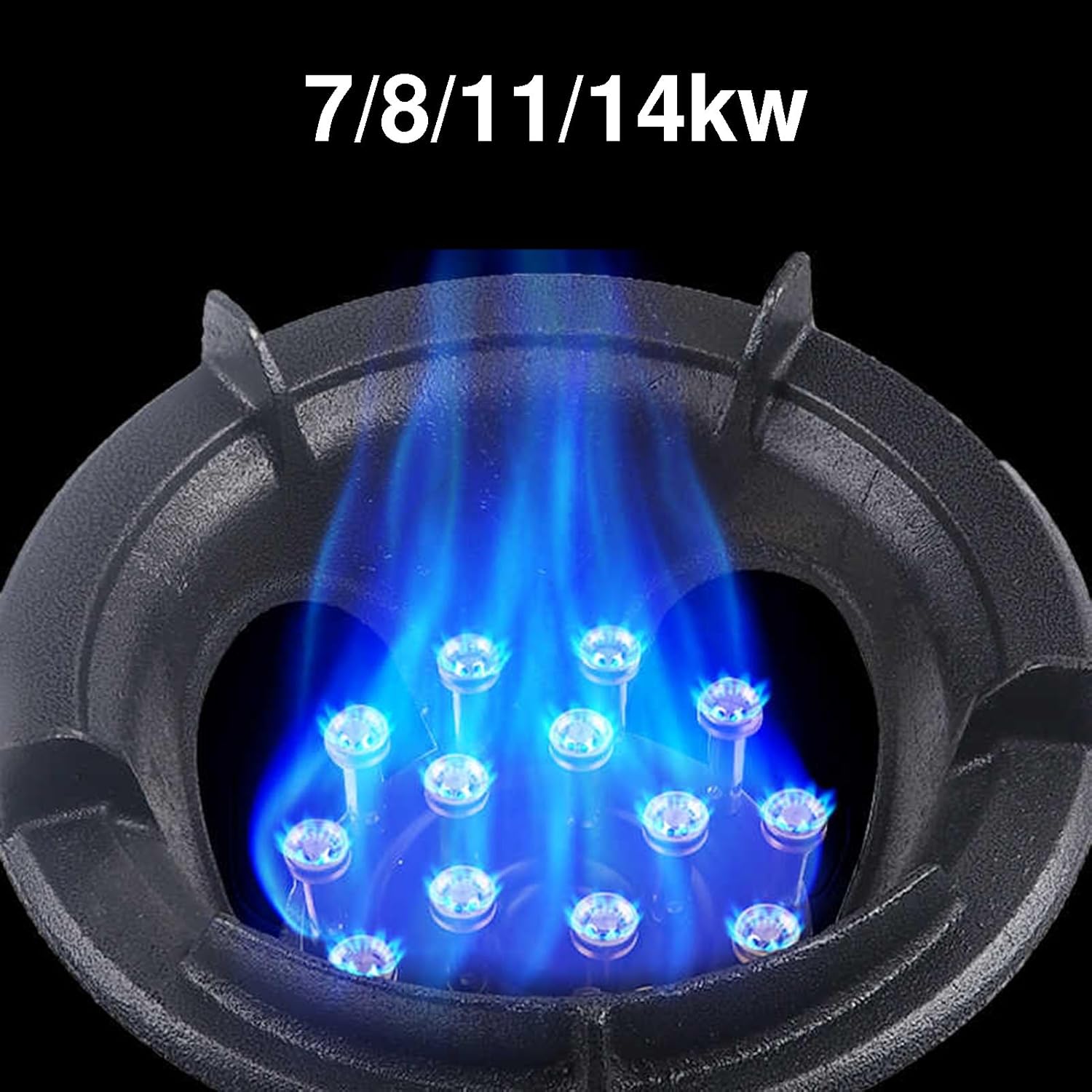 Gas Cooker With 1 Burner,Commercial LPG/Natural Stove,7/11/14KW High-Efficiency Countertop,with Flame Failure Protection,for Indoor Outdoor Use(Lpg,12-cavity)