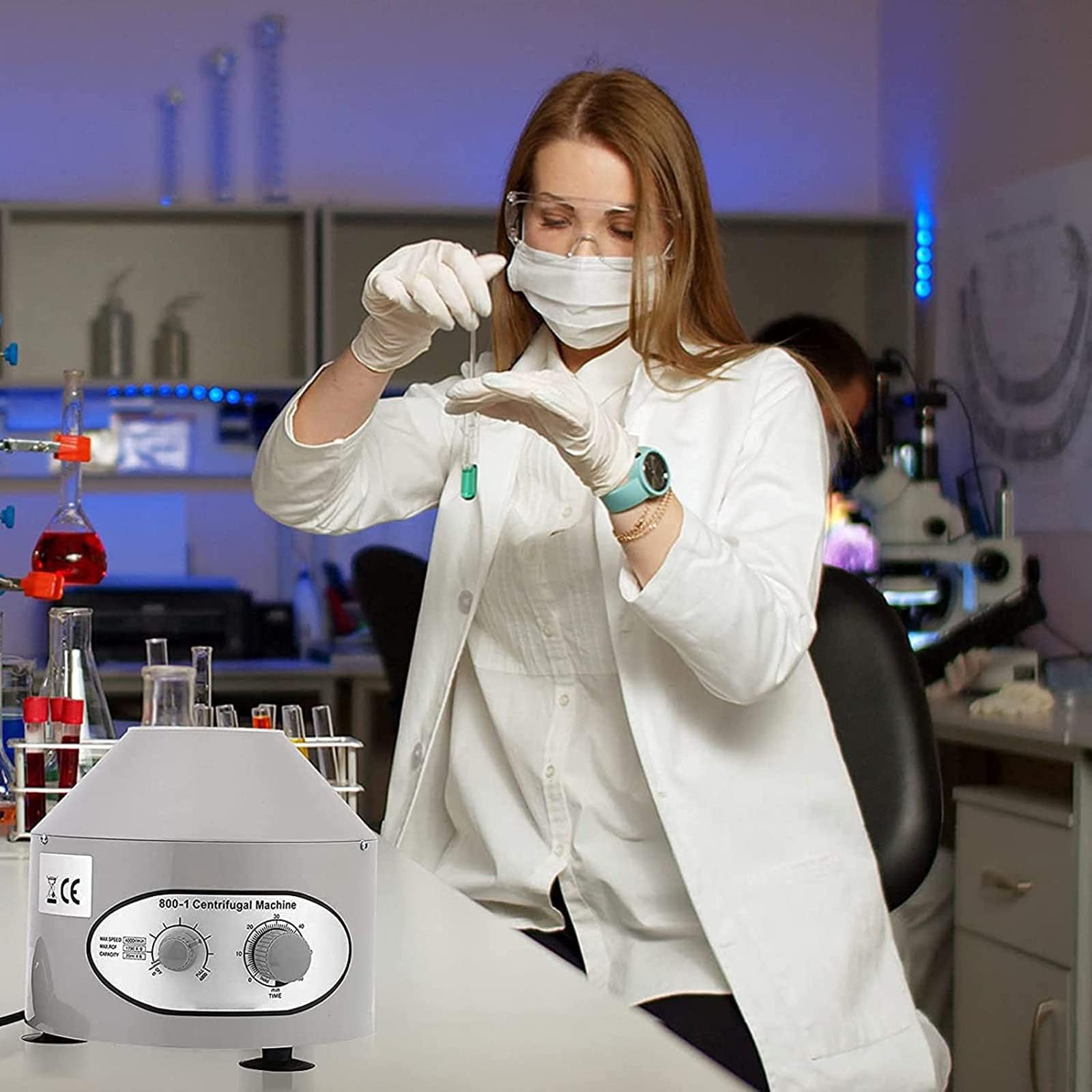 Máquina centrífuga de sobremesa, Mini centrífuga, centrífuga eléctrica de Laboratorio, con Temporizador y Control de Velocidad, Rango de Tiempo de 0-60 Minutos, 4000 R/min, para investigación