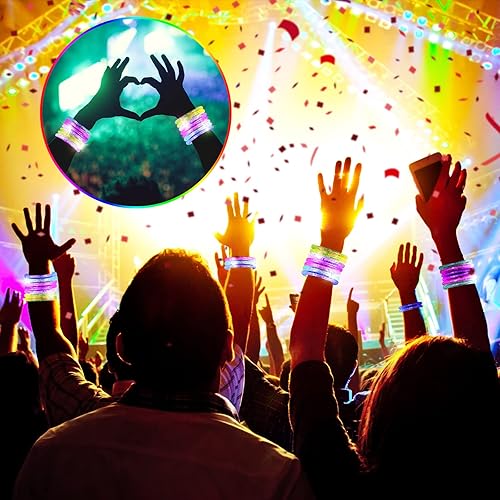 Miniatura 7 de 300 pulseras de palitos brillantes de 6 colores que brillan en la oscuridad, pulseras LED a granel para niños y adultos, neón rave, carnaval,