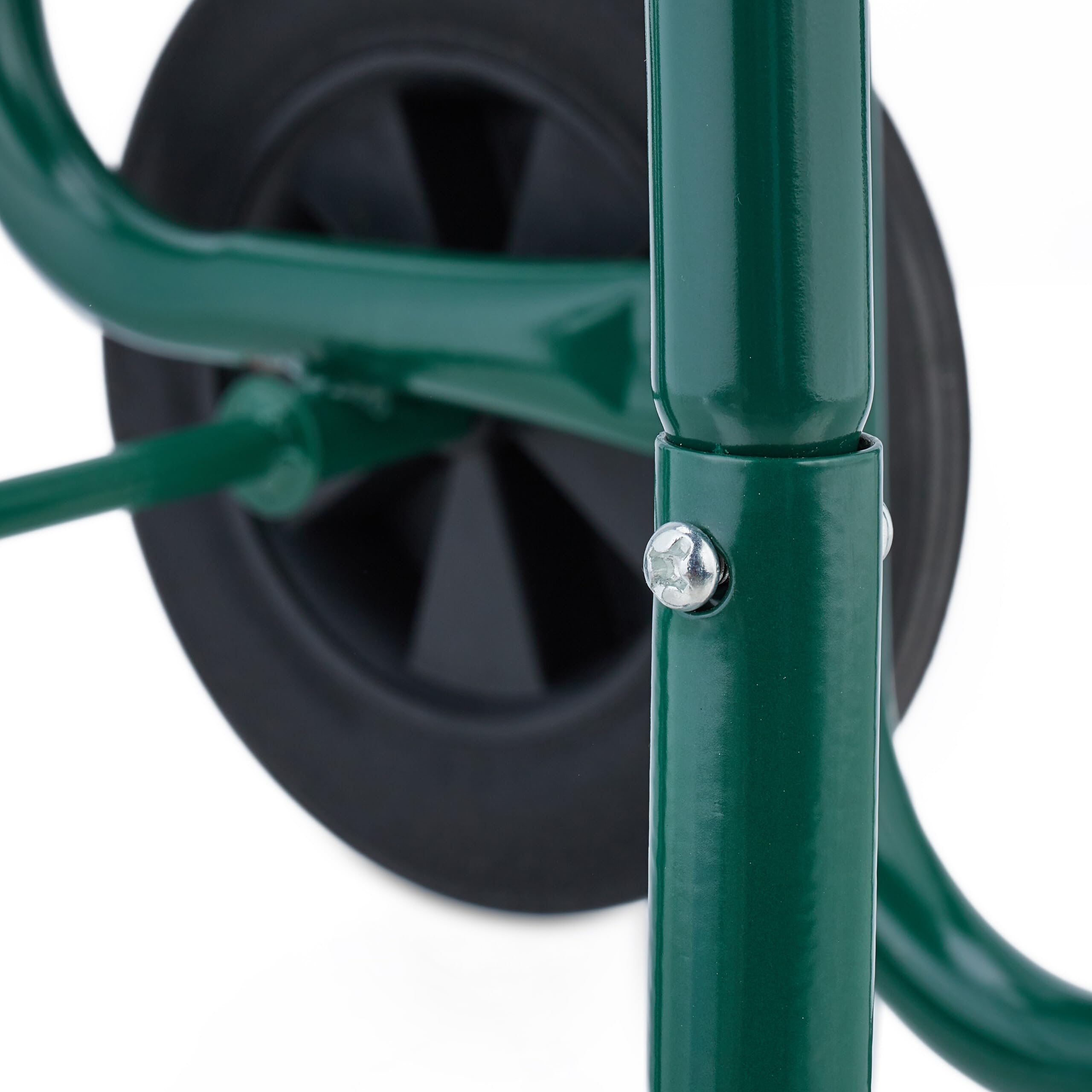Relaxdays Carrello Portalegna, Carretto Trasporto Ceppi di Legna da Max. 60 kg, Carriola a 2 Ruote, in Acciaio, Verde
