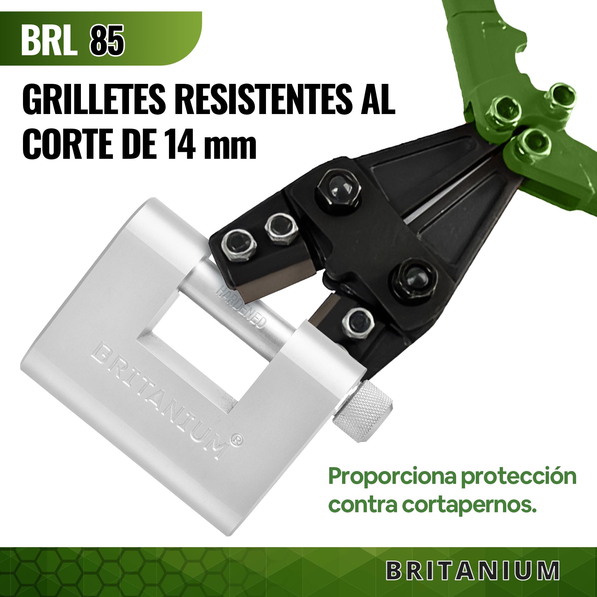 BRL85 Candado de Seguridad Blindado de Alta Seguridad. Cerradura para Contenedor. Cilindro de Seguridad Antitaladro y Resistente. Candados para Puertas, Motos, Cobertizos y Garajes