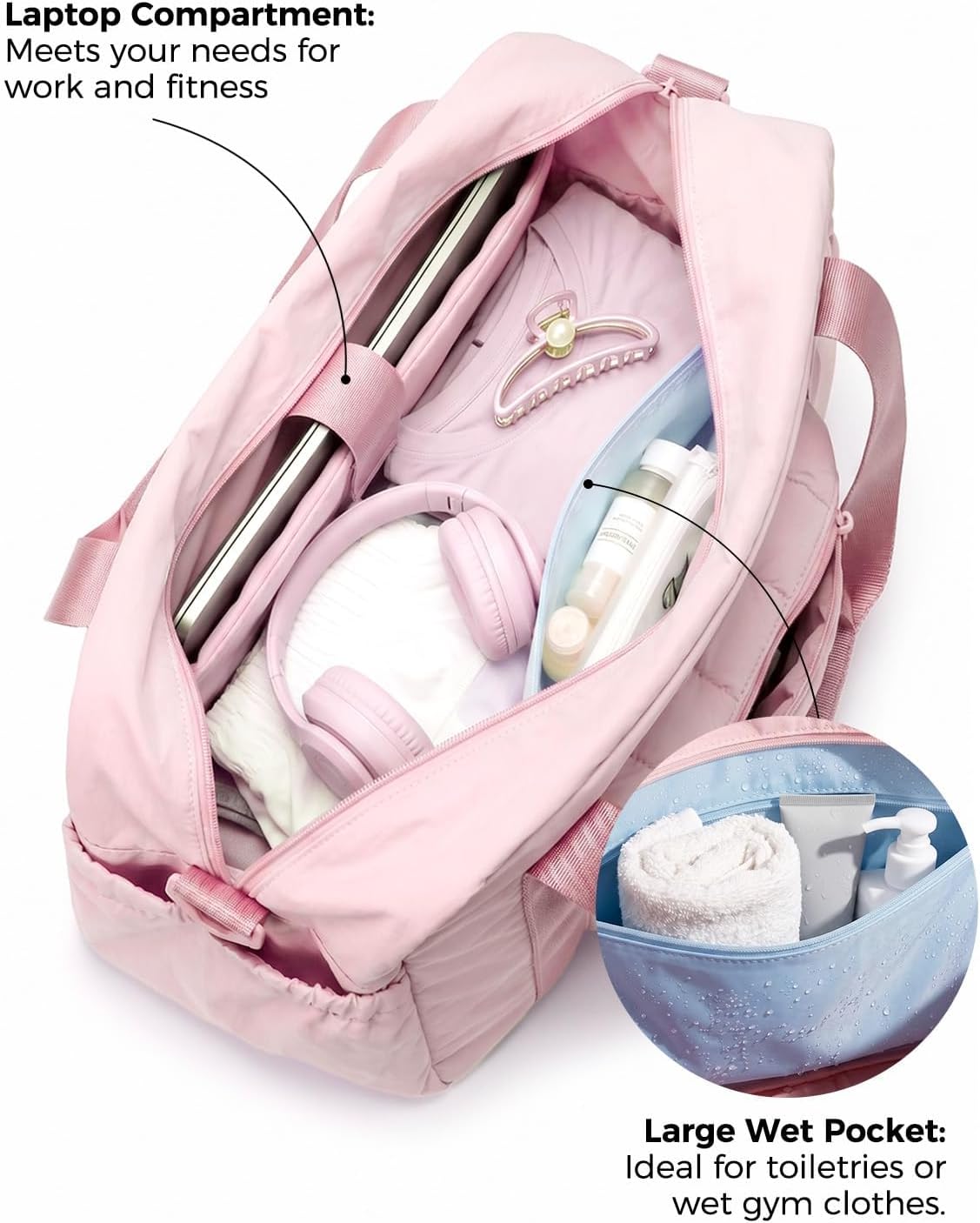 Gym Bag for Women with Shoe Compartment Duffle Weekender Carry on Bag