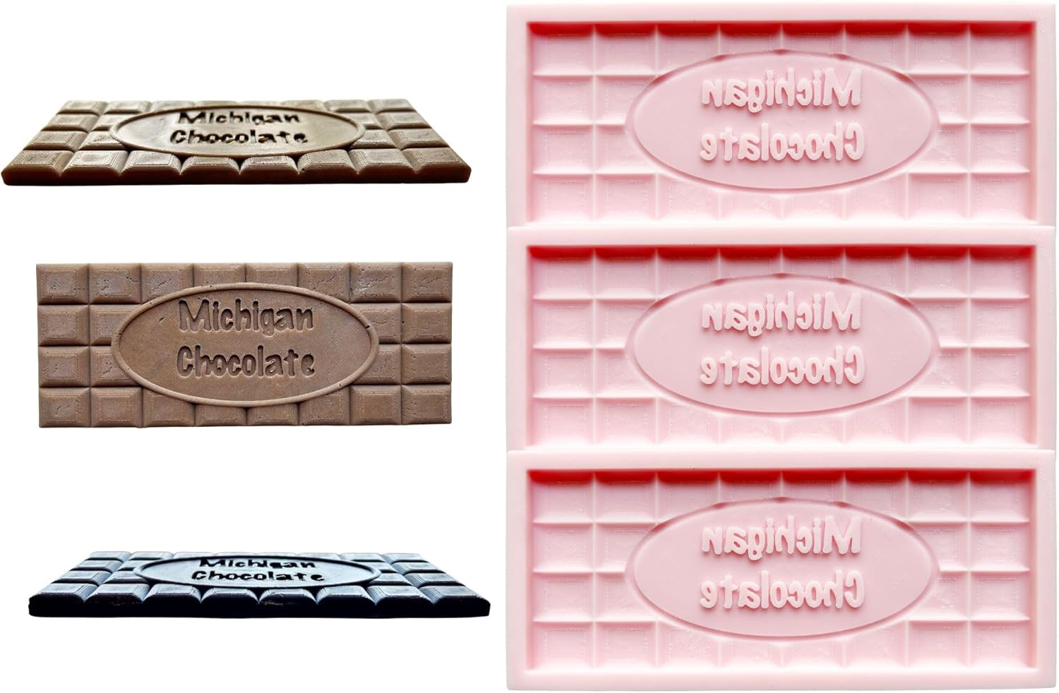 Personalized Chocolate Bar Silicone Mold, Thin Bar Design, Food-Grade, Custom Text Silicone Mold for DIY Handmade Candy or Wax Melt Snap Bars, Made in the USA (3)
