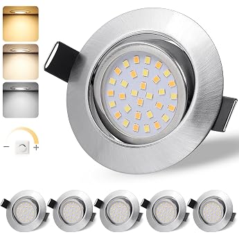 GeyouLux LED Recessed Spotlight 230 V Dimmable IP44 Ceiling Spotlights [Energy Class E]
