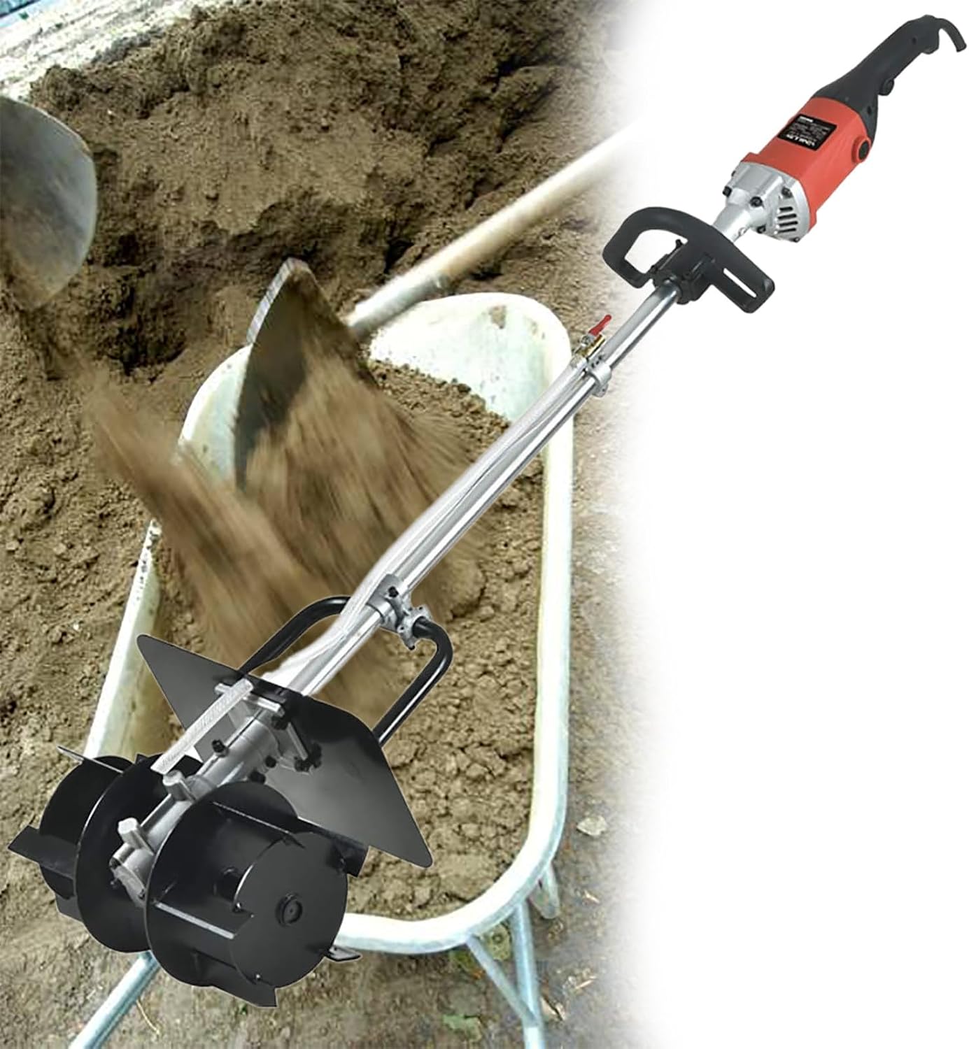 Electric Cement Mixer, Handheld Concrete Mixer with 6 Speed, Portable Mortar Mixer for Mixing Mud, Mortar, Plaster, Cement