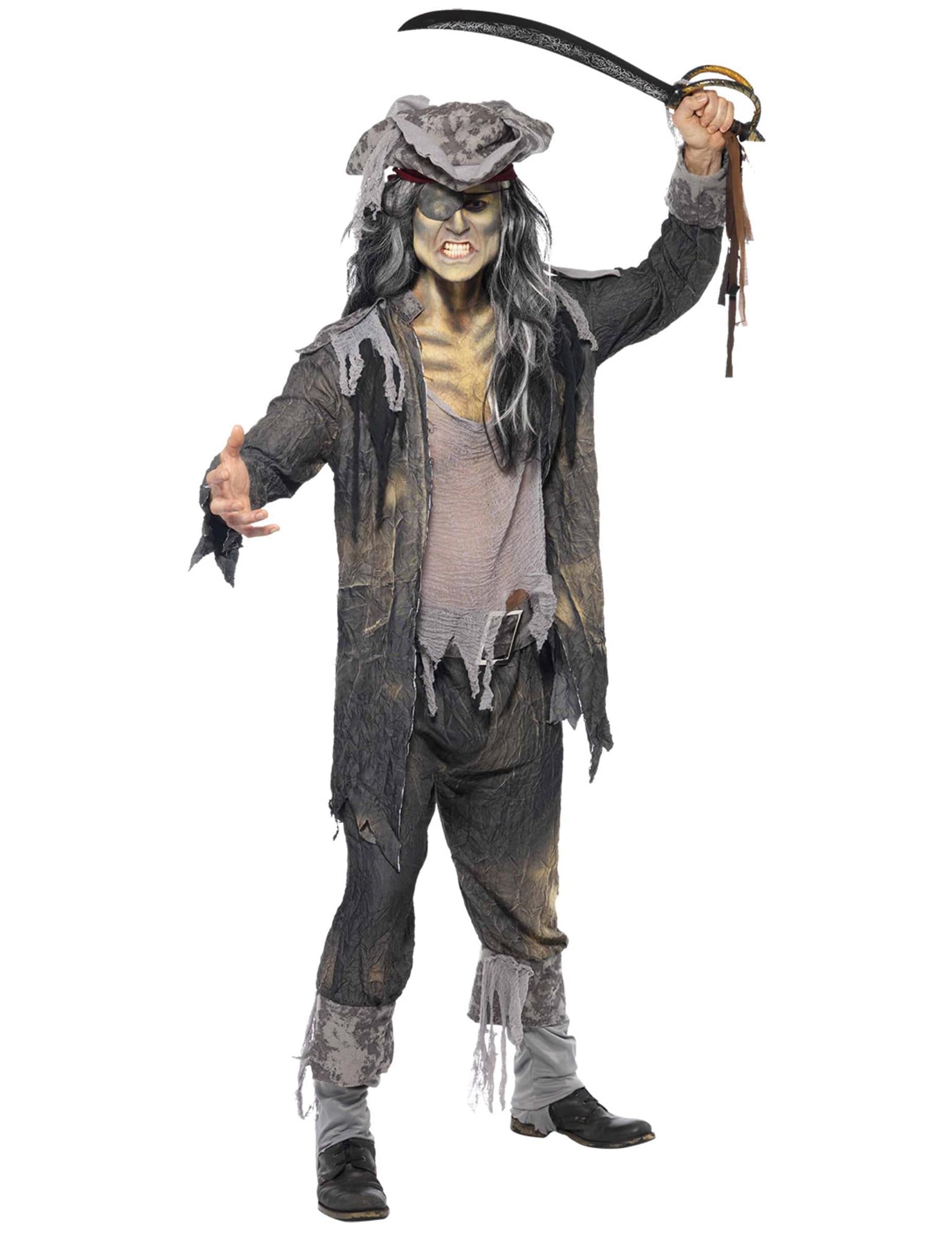 Vegaoo Costume fantasma pirata uomo Halloween - Argento - XL