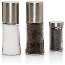 Kamenstein Elite Salt and Pepper Grinder Set with Free Spice Refills for 5 Years, Stainless Steel