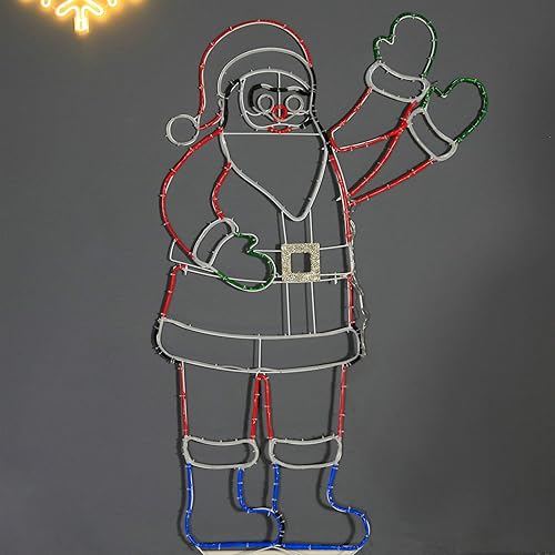 Miniatura 7 de Snokip 193 luces LED de muñeco de nieve con controlador, luz de neón preiluminada colorida para exteriores, interiores, hogar, jardín, Navidad,