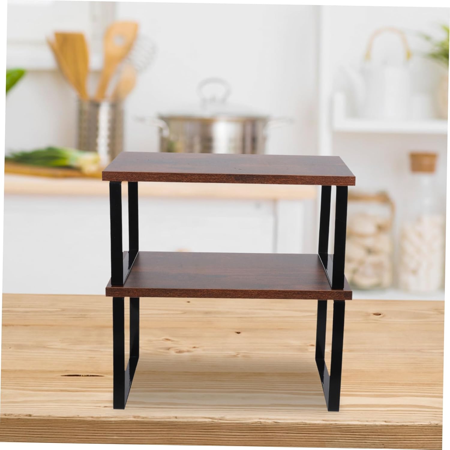 2pcs Wooden Kitchen Storage Rack Shelves Pantry Organizer Spice Cabinet Sturdy Space-saving