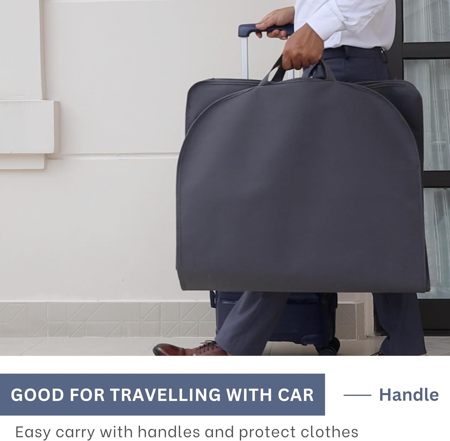 CONMEOCON- 43” Garment Bags for Hanging Clothes, Suit Bags for Men Travel with Car, Garment Bags for Storage with Handle, Clear Window and Name Tag, Protector for Suit, Jacket, Coat, Sweater, 6 Pack - Image 7