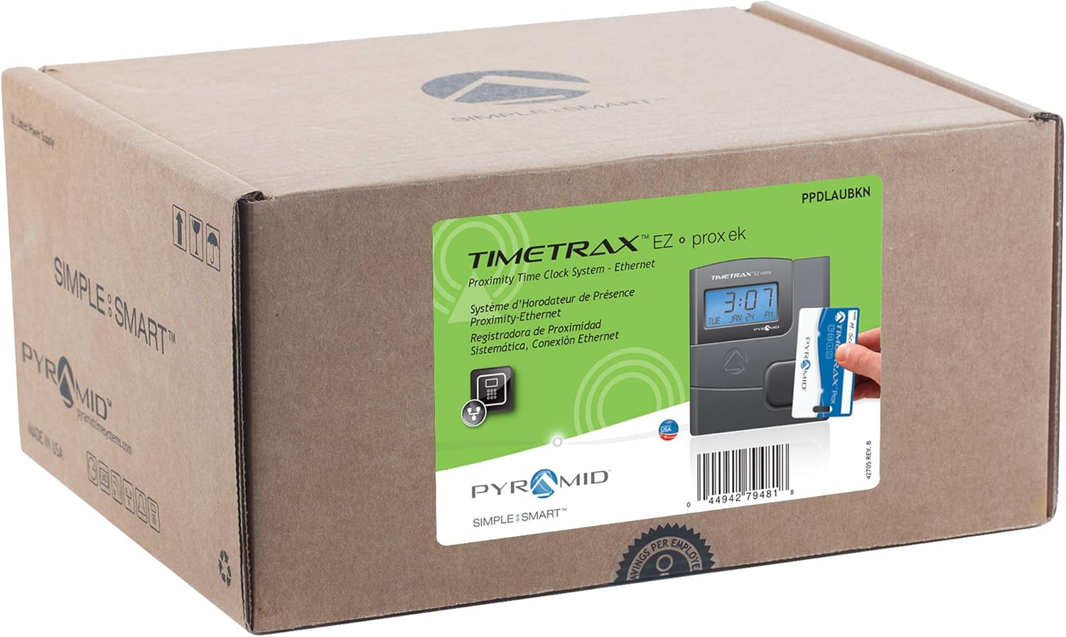 Pyramid Time Systems, PPDLAUBKN, TimeTrax Automated Proximity Time and Attendance Employee Time Clock System with Software Download, Made in USA, RFID, Black, No Touch Employee Punch in : Time Clocks : Office Products
