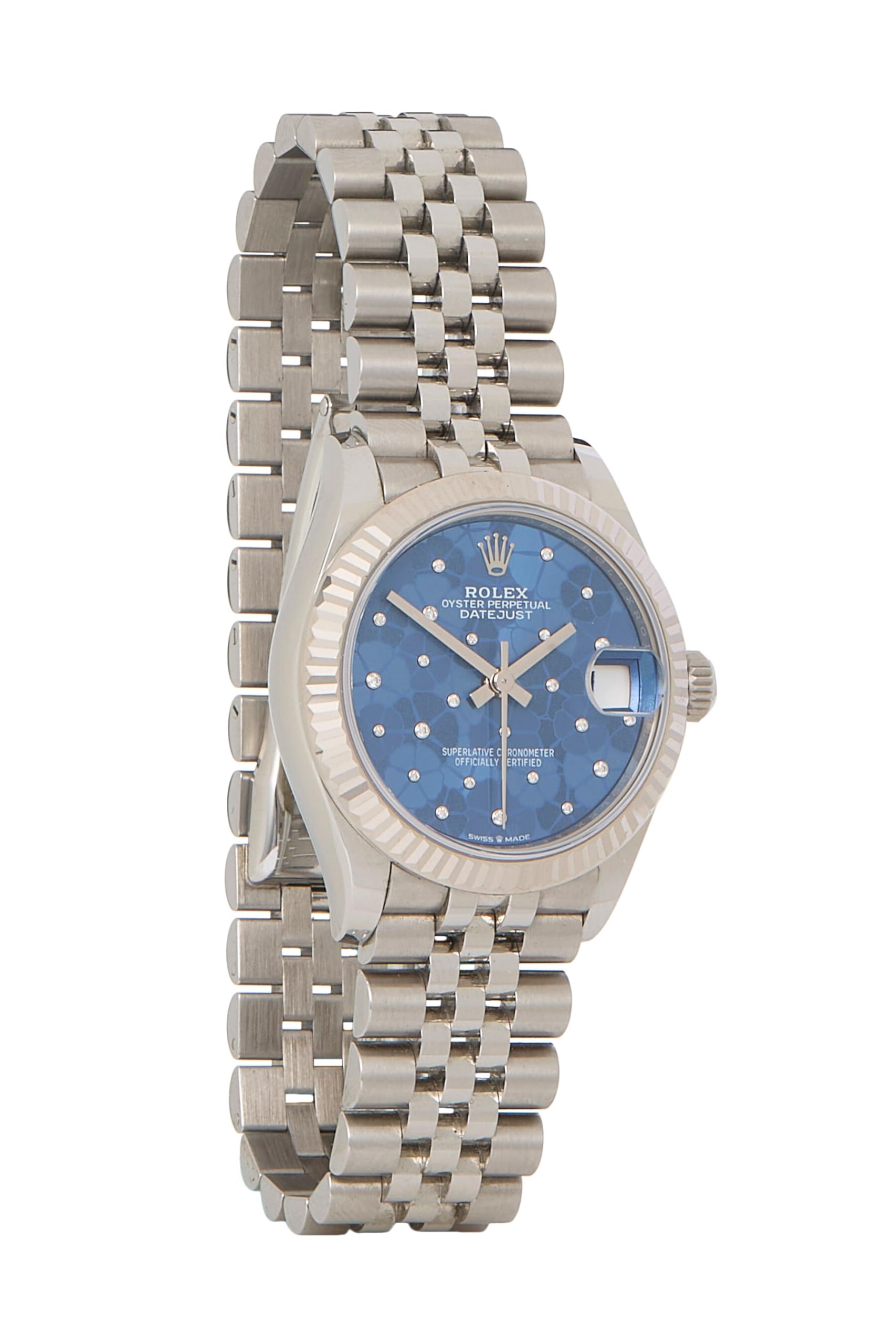 Rolex Pre-loved Blue Stainless Steel Floral Dial Datejust 278274 31mm, Blue
