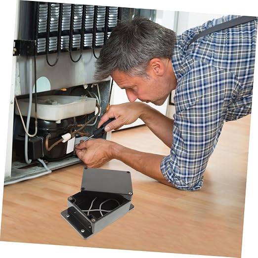 Caja de empalmes eléctrica de plástico negro portátil 2 piezas miniatura 4
