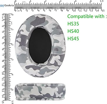 Geekria QuickFit Extra Thick Replacement Ear Pads Compatible with Corsair HS35, HS40, HS45 Headphones, Ear Cushions (Camo)