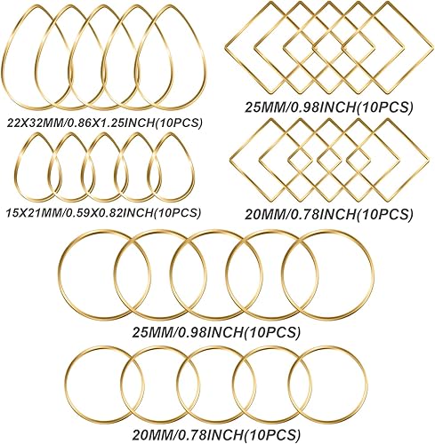 Miniatura 7 de 72 aretes de aro en forma de lágrima para hacer joyas, manualidades, manualidades, abalorios, aretes de aro (oro rosa y blanco K) (72 piezas blanco