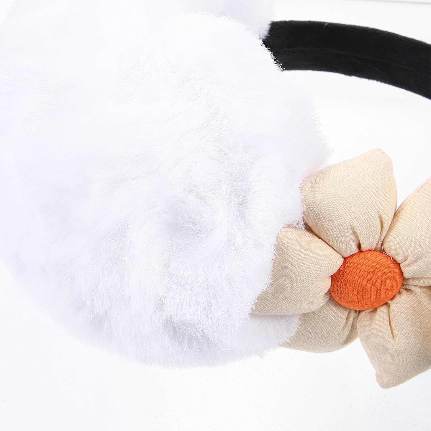 Winter Plush Earmuff Cover for Women, Outdoor Windproof Ear Warmer, Soft Peach Color, Thermal Protection for Cold Weather and Cycling