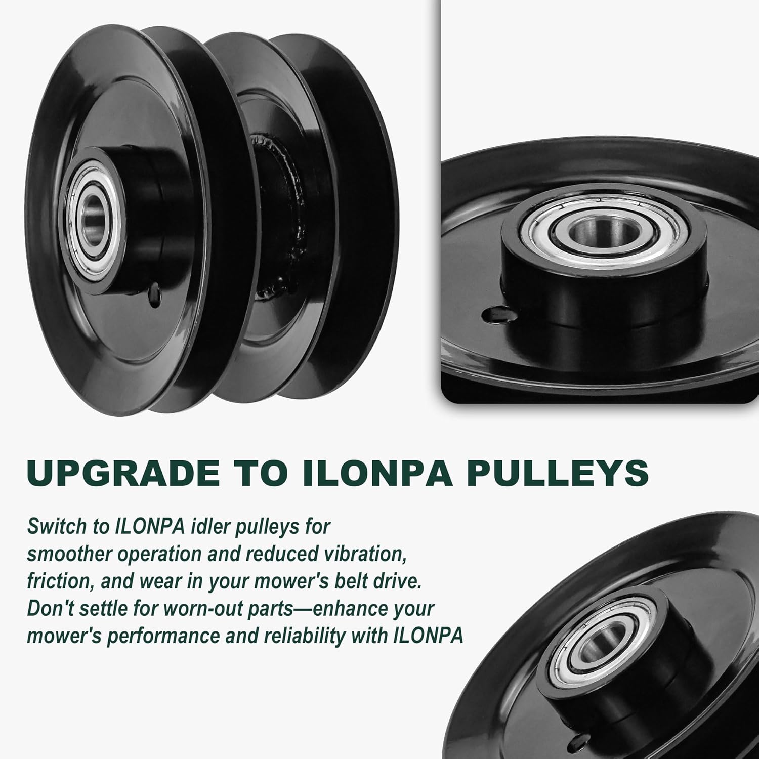 ILONPA 756-1202 Deck Spindle Double Pulley Replaces for 756-0638 956-0638 for MTD Yard Machine LT16 LT165 LT18 LT185 Hydrostatic Lawn Tractor (1 Pack)