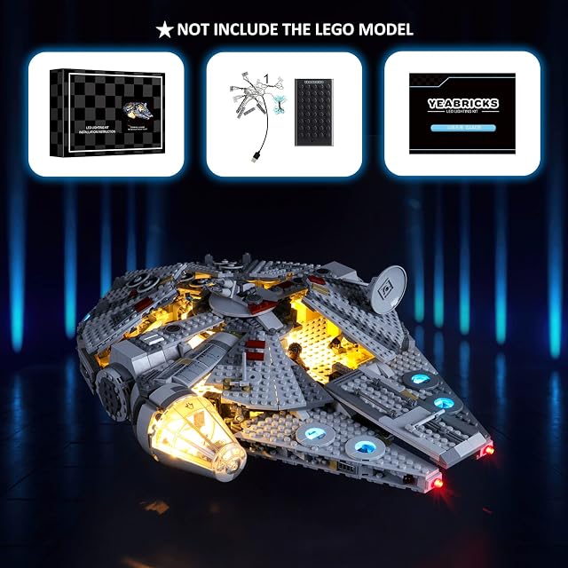 Foto 5 de 6 de YEABRICKS Kit de Luces LED para-75257 Star Wars Millennium Falcon Modelo de Bloques de Construcción…