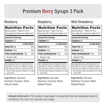 Amoretti Premium Syrups Berry, 1.7 Fl Oz (Pack of 3)