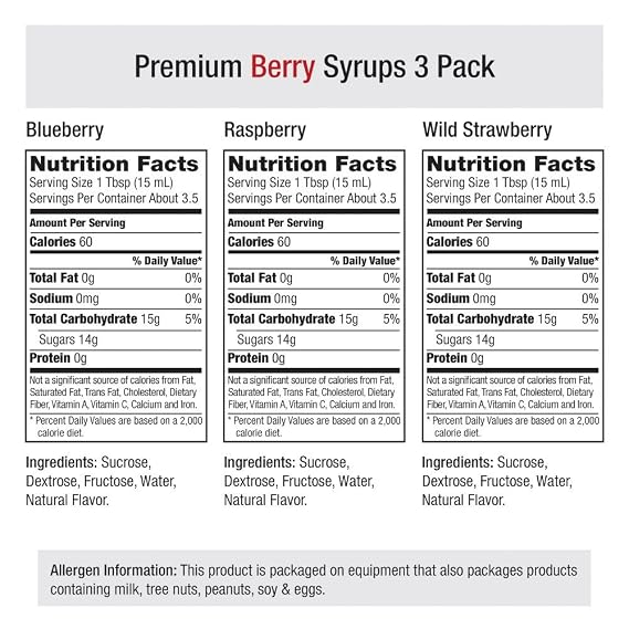 Amoretti Premium Syrups Berry, 1.7 Fl Oz (Pack of 3)