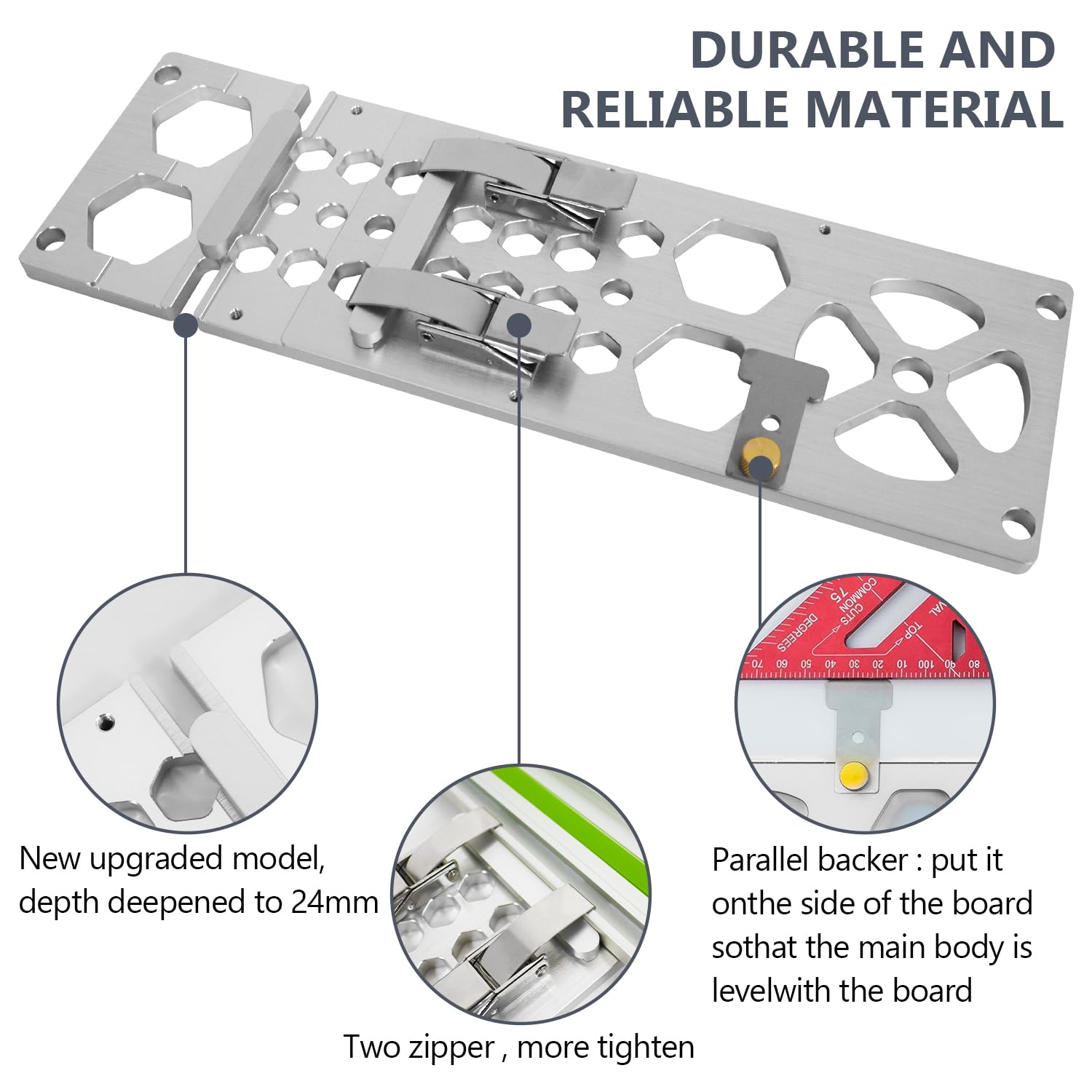 Guide à Angle Droit 90°, Pince de Guidage pour Scie Circulaire Aluminium avec Acier Inoxydable, Compatible pour Makitas Rails, 340 * 108mm Rail de Guidage de Scie Circulaire à Angle Droit (1