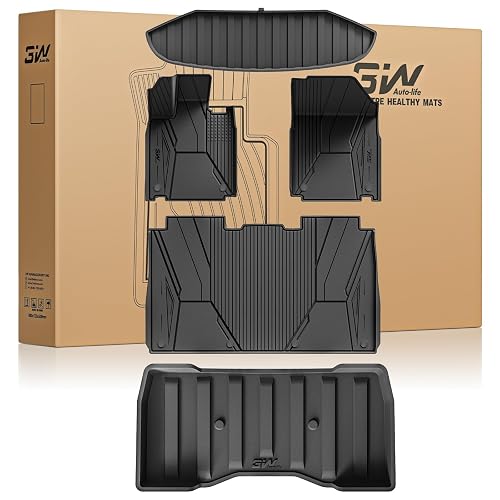 3W Floor Mats Set for Tesla Cybertruck 2023 2024 2025 2026, Frunk Liners | Rear Cargo Liners All Weather Protection Waterproof, Gear Locker Mats Custom TPE Cargo Trunk Accessories for Tesla, Black