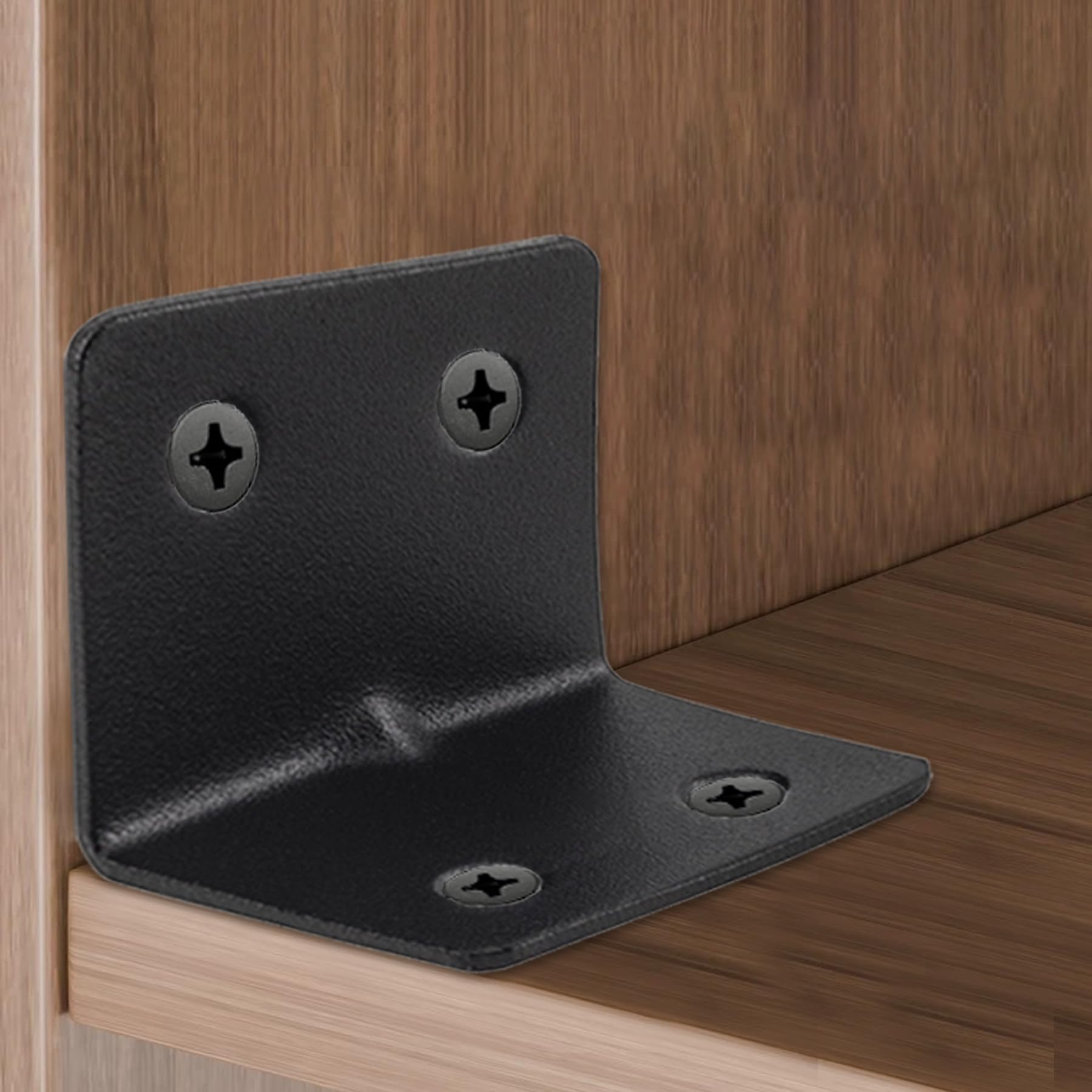 Squadrette in Acciaio Inox 31x31x38mm Staffe Angolari 10 Pezzi Nero