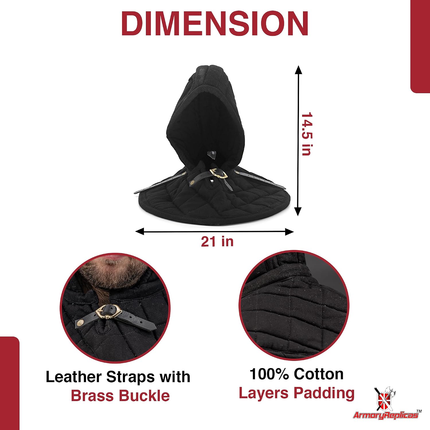 Armory Replicas™ Medieval Padded Armor Set Cap Collar Bracers Greaves Cotton Reenactment Gear