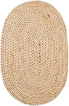 iplusmile Natural Straw Braided Oval Placemat Thick Heat Resistant Trivet (45x30cm), Rustic Bohemian Dining Mat for Dining Room, Kitchen and Wedding Decoration