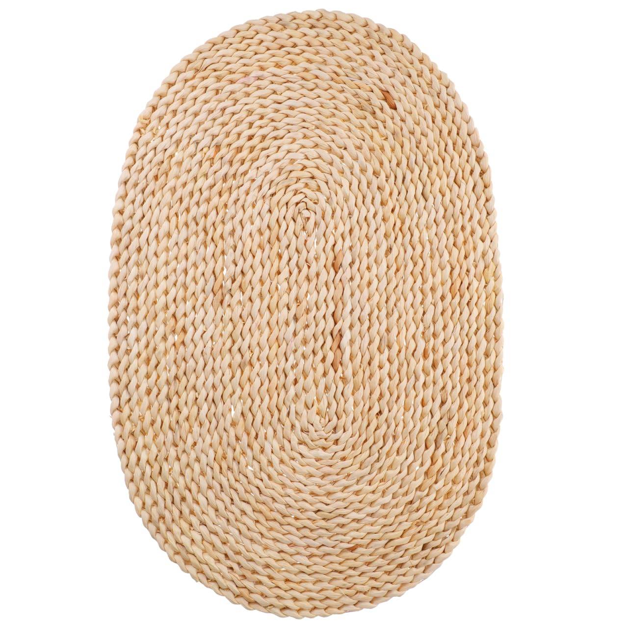 Cabilock Set de Table Oval en Paille de Maïs Tressée Naturelle 30x45 Cm Antidérapant Résistant la Chaleur pour Table à Manger Usage Quotidien Décor Rustique