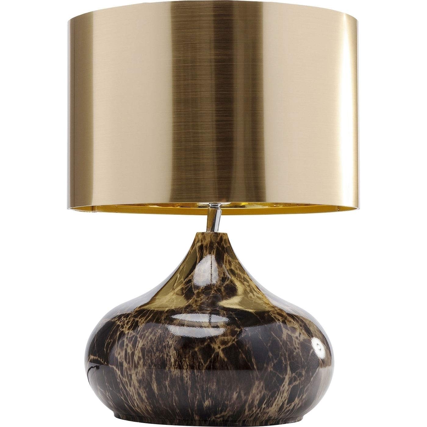 Kare Design Tischleuchte Mamo Deluxe, Braun/Gold, 41x30x30 cm, Tischlampe, Schreibtischlampe, Nachttischlampe, Edel, Leuchtmittel nicht inklusive, Wohnzimmer