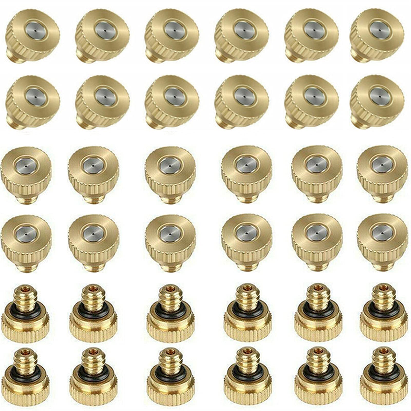30 ugelli di Ricambio in Ottone per sistemi di Raffreddamento Esterni, spruzzatore a Bassa Pressione per Prato, Giardinaggio, Controllo della Polvere, 10/24 UNC (Dimensioni: 0,2 (0,008''))