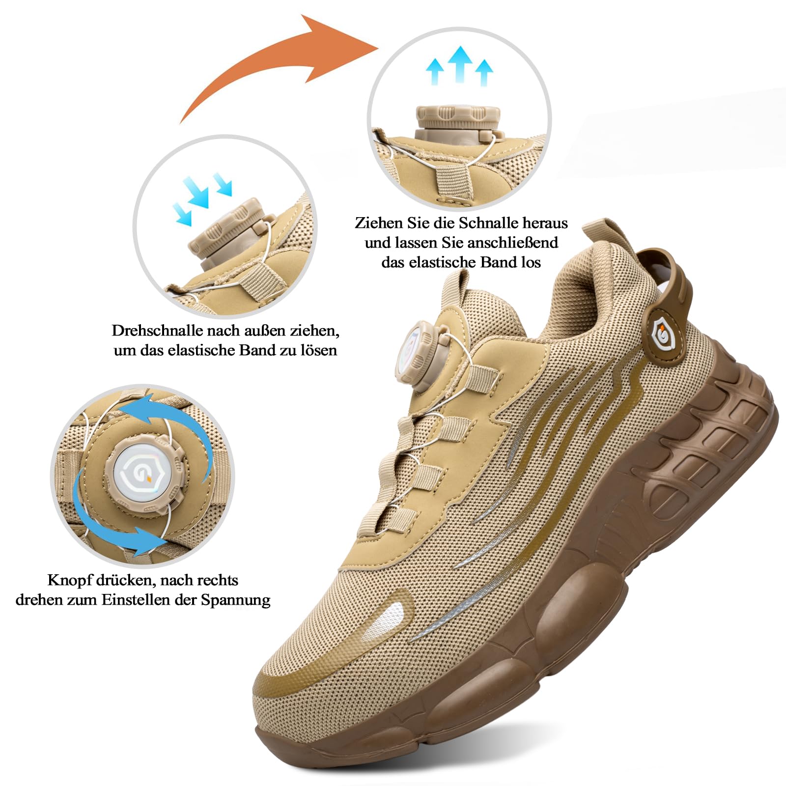Arbeitsschuhe Herren Damen Sicherheitsschuhe Stahlkappenschuhe Atmungsaktiv rutschfeste Sportlich Safety Shoes 36-46 EU