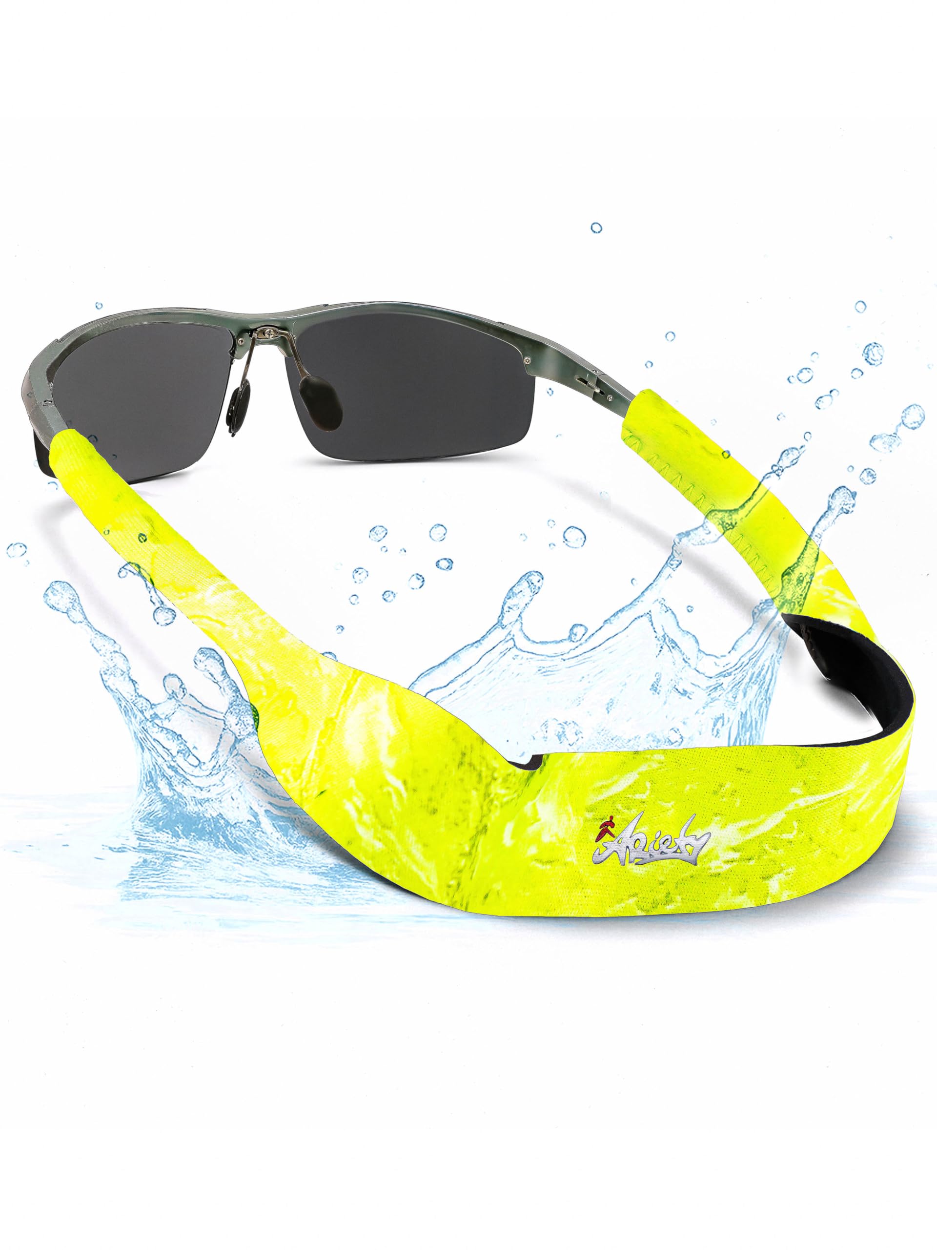 Sport Brillenband schwimmfähig – Neopren Sportband verstellbar für Surfen, SUP, Segeln & Angeln | Sicherer Halt für Sport- & Sonnenbrille, dünne bis große Bügel (Camouflage)