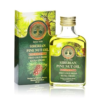 Siberian Pine Nut Oil 100 Ml, Premium Quality, Extra Virgin, First Cold Press 3.4 Fl Oz