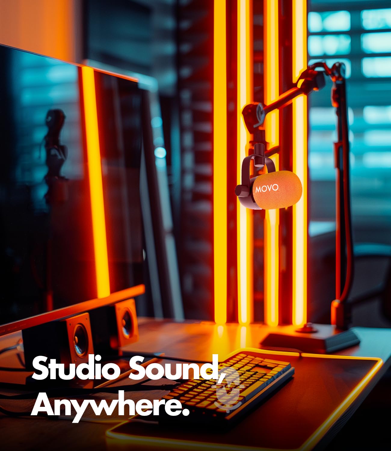 Movo CastMic Microfono Dinamico XLR per Podcast per PC, Gaming, Streaming, YouTube e Musicisti - Microfono Cardioide per Podcast per Creatori di Contenuti