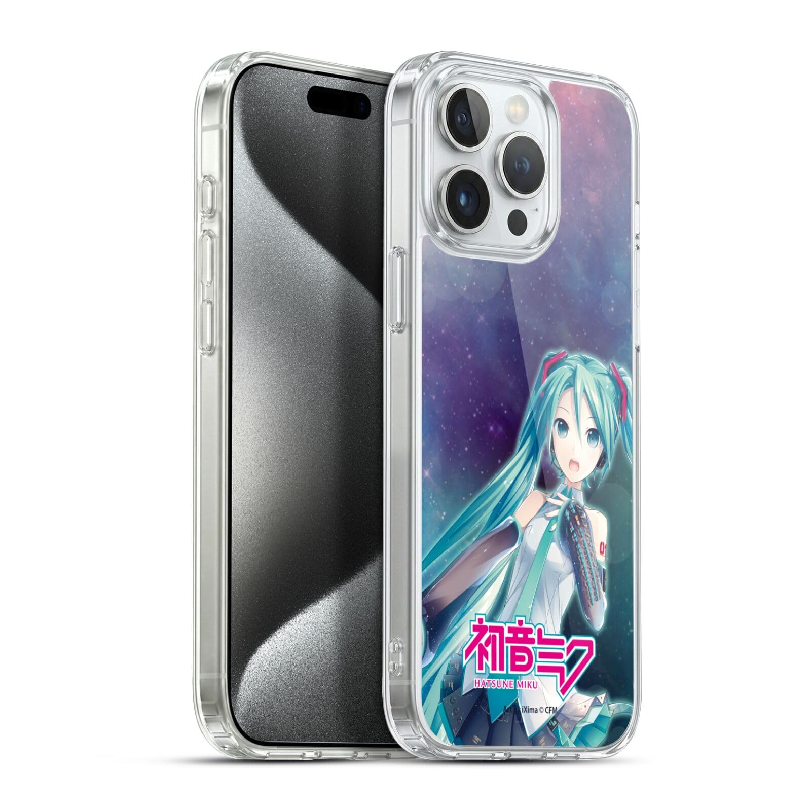 Head Case Designs Officially Licensed Hatsune Miku Nebula Graphics Gel Case [Military Grade Protection] Compatible with Apple iPhone 15 Pro Max and