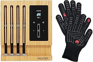 Smart Meat Thermometer with Block & BBQ Mitts