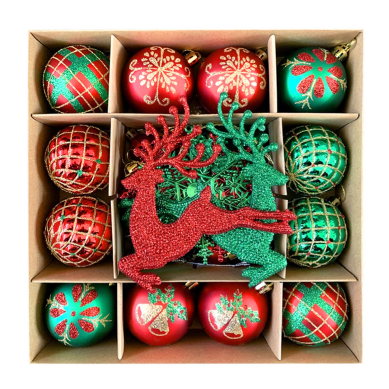 Palline di Natale Decorazioni natalizie con palline di plastica galvanizzate da appendere per Albero di Natale, Festa, Matrimonio(Color 1)