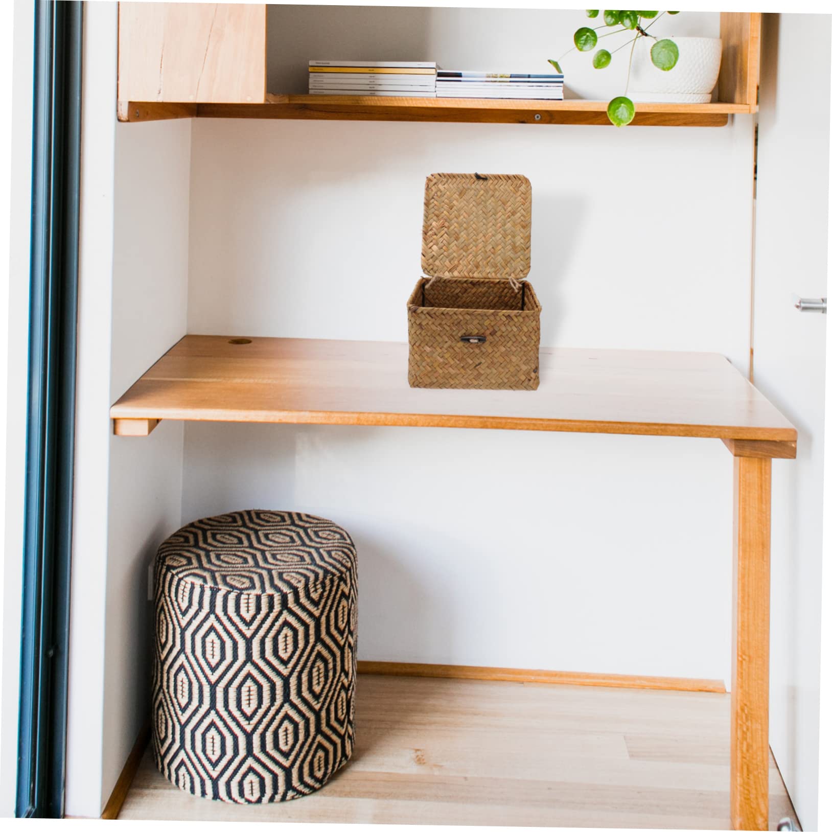 LABRIMP Scatola Quadrata Da 2 Pezzi Con Coperchio Contenitore Per Tè Cestino Di Paglia Organizer Scatola Decorativa Per La Casa