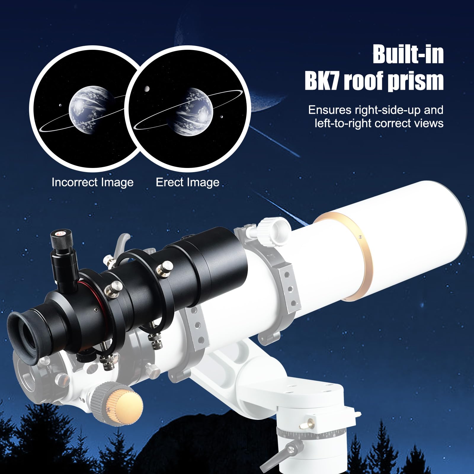 Svbony SV208 Finder Scopes Iluminados 8x50, con Ajuste de Retícula Óptica Iluminada, Imagen Correcta Directamente a través de FMC, Finderscope para Telescopio