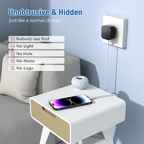 Miniatura 2 de LIZVIE Cargador de cámaras USB-C con cargador de gran angular de 170° con aplicación gratuita/visión nocturna/detección de movimiento/control remoto