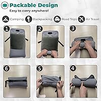 Vista 8 de Compressible Camping Pillow, Memory Foam Pillow for Backpacking, Travel -Neck Lumbar Support, Lightweight Compact Pillow with Washable Pillowcase