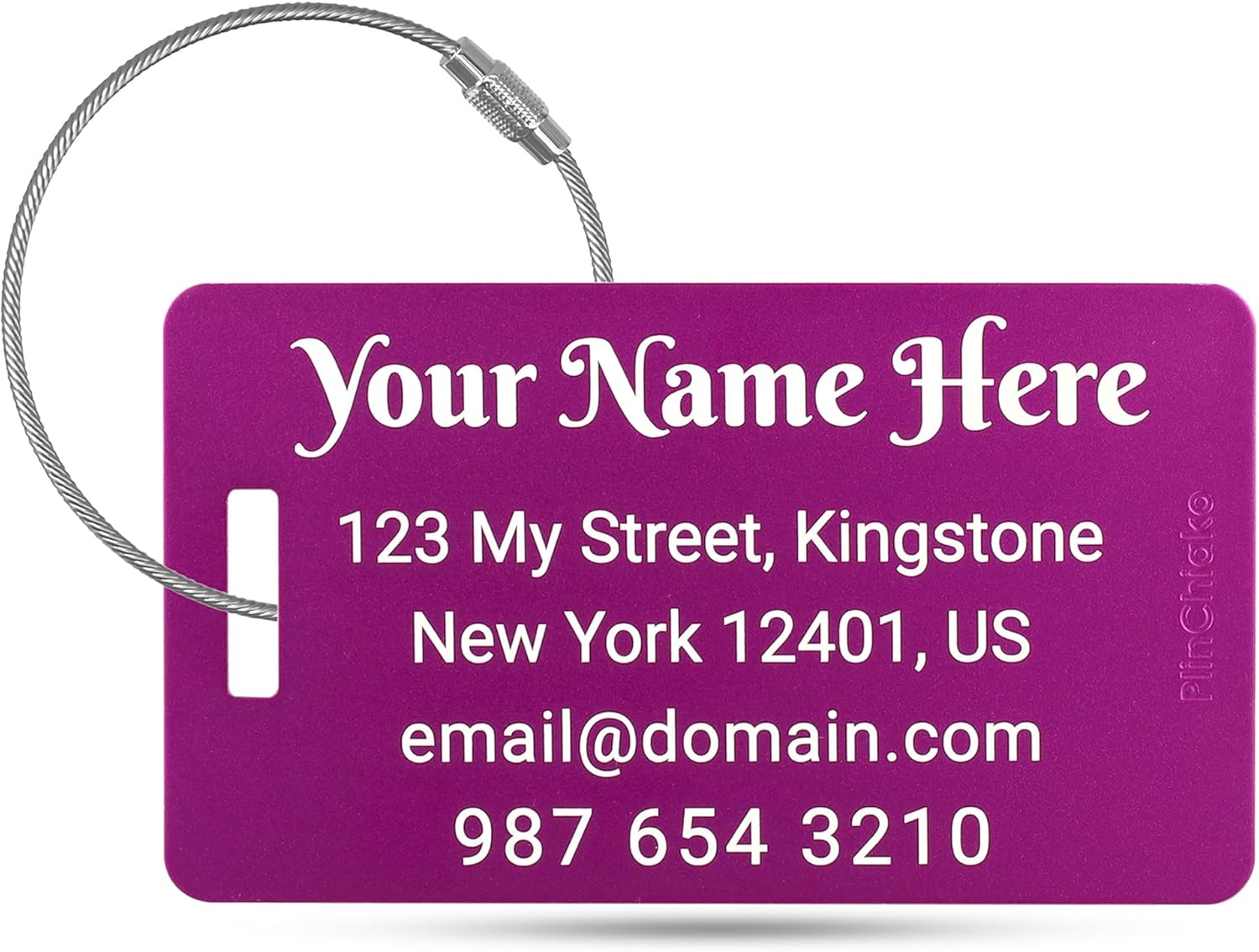 Luggage Tags for Suitcases Personalized Luggage Tag Pack of 1 (Purple, 2x3.5