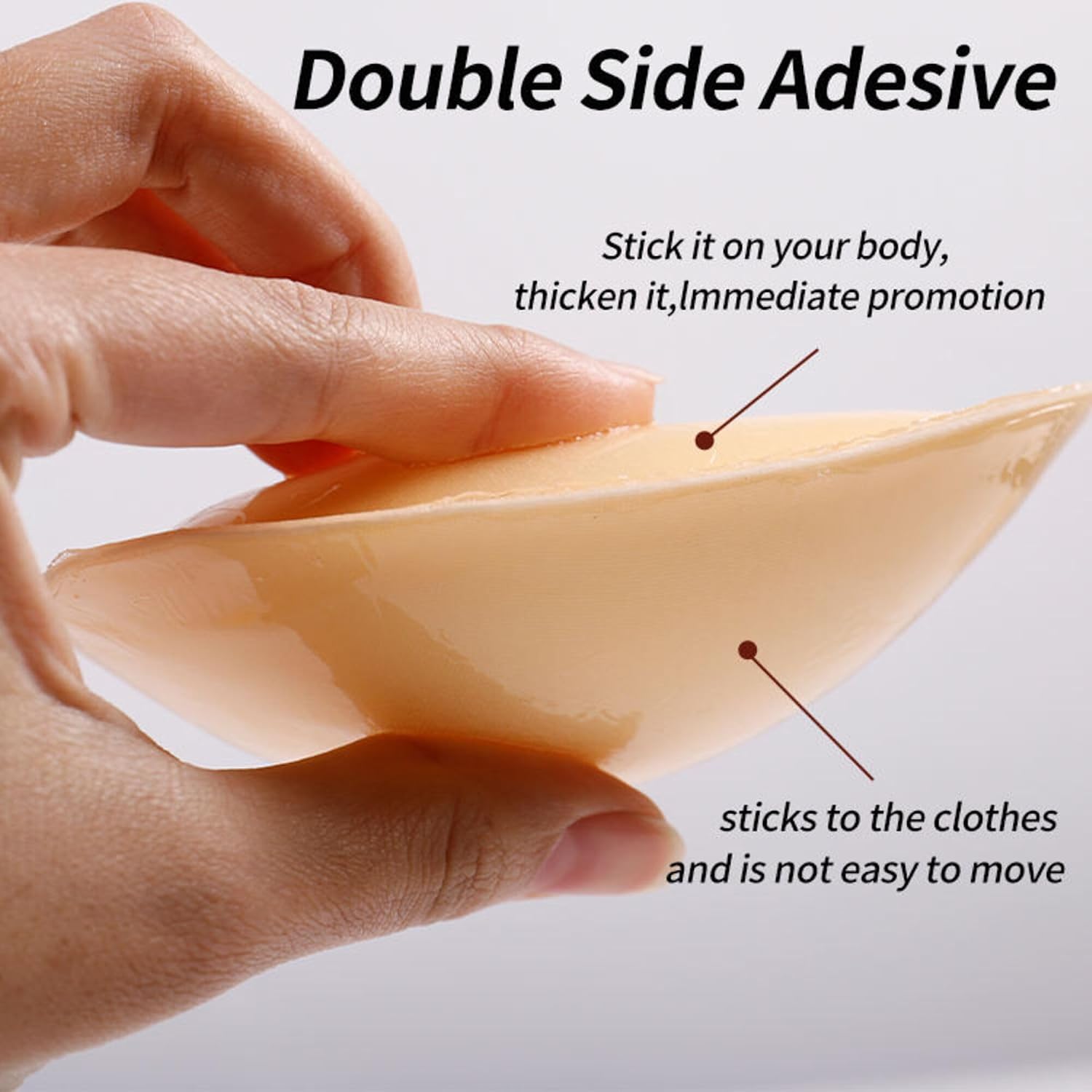 Bra Pads Inserts Push Up Sticky Double Sided Adhesive Reusable Inserts Stick on Bra Inserts with 5 Pack Nipple Covers